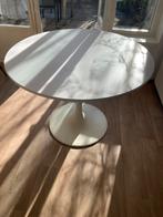 Witte ronde tafel, Huis en Inrichting, Tafels | Eettafels, Ophalen, Zo goed als nieuw, Rond, 100 tot 150 cm