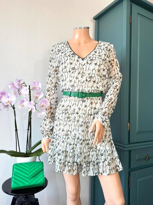 FREEBIRD jurk Georgia White maat S, Kleding | Dames, Jurken, Zo goed als nieuw, Maat 36 (S), Groen, Boven de knie, Ophalen of Verzenden