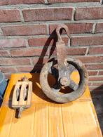 Vintage Hijswiel & Katrol Set, Antiek en Kunst, Antiek | Gereedschap en Instrumenten, Ophalen of Verzenden