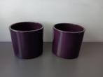 Set van 2 paarse bloempotten – keramiek, Tuin en Terras, Gebruikt, Rond, Binnen, Ophalen of Verzenden
