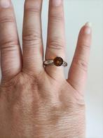 Zilveren ring van Ti Sento met bruine bol, maat 56, Ophalen of Verzenden, Zo goed als nieuw, 17 tot 18, Met edelsteen