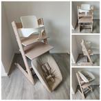 ZGAN! Stokke Tripp Trapp whitewash met babyset en newbornset, Ophalen of Verzenden, Zo goed als nieuw, Stokke Tripp Trapp, Stoelverkleiner