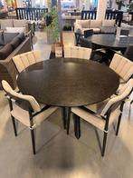 Showroom Gigi tuintafel Ø 140 cm.en Lily dining stoel, 5 zitplaatsen, Ophalen of Verzenden, Tuinset, Eettafel