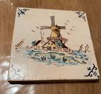 Oud antiek tegeltje met molen gekleurd, Antiek en Kunst, Ophalen of Verzenden