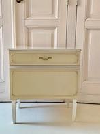 Vintage nachtkastje; halkastje  beige met wit, Ophalen of Verzenden
