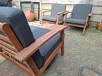 Hardhouten tuinset! Incl kussens., Ophalen of Verzenden, Zo goed als nieuw