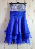 Strapless chique pailletten jurk m. XS, gratis channel sjaal, Galajurk, Ophalen of Verzenden, Zo goed als nieuw, Maat 34 (XS) of kleiner