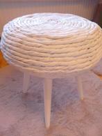 Wit rond tafeltje, bijzettafel, Huis en Inrichting, Tafels | Bijzettafels, 45 tot 60 cm, Minder dan 55 cm, Rond, Ophalen of Verzenden