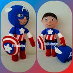 Nieuwe zelfgehaakte knuffels. Grote Captain america., Nieuw, Ophalen of Verzenden, Beeldje of Figuurtje