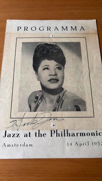 Ella Fitzgerald + 3 - Amsterdam 1952 signed concert progam beschikbaar voor biedingen