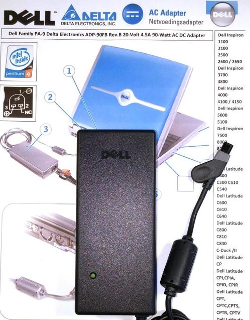 Dell PA-9 P/N 6G356 Delta ADP-90FB 20V 4.5A 90W AC Adapter, Computers en Software, Laptop-opladers, Zo goed als nieuw, Ophalen of Verzenden