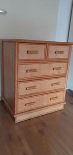 Vintage rotan ladenkastje, Huis en Inrichting, Kasten | Ladekasten, Ophalen, Gebruikt, 50 tot 100 cm, 3 of 4 laden