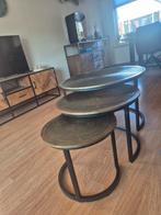 Set van 3 Salontafels - Industrieel Design, Huis en Inrichting, Minder dan 45 cm, Minder dan 55 cm, Gebruikt, Metaal of Aluminium