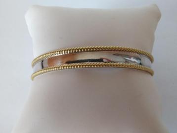 zilveren KLEMBAND ca 6x 5,2 cm met 14 kt vergulde koordrand beschikbaar voor biedingen
