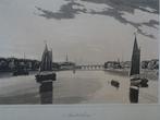 Zeer zeldzame aquatint Amsterdam met schepen John Carr 1807, Verzenden