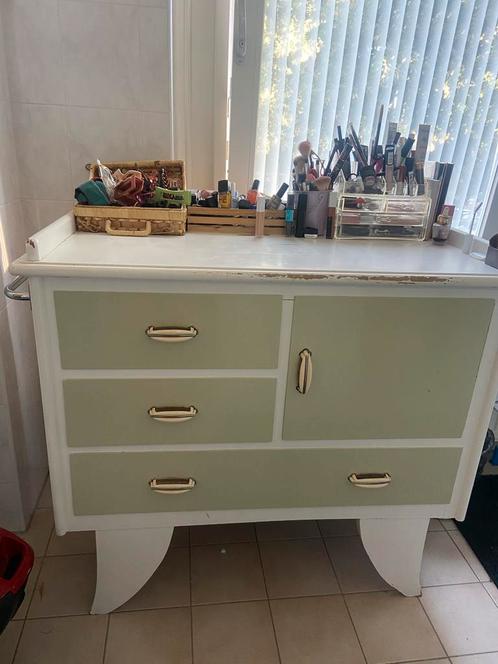 Wit met groene commode / kast / dressoir, Huis en Inrichting, Kasten | Kledingkasten, Ophalen of Verzenden