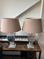 2x Tafellamp chroom met beige kap, Ophalen, Zo goed als nieuw, Minder dan 50 cm