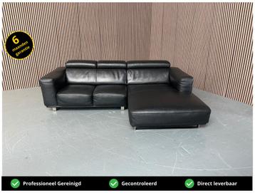 GRATIS LEVERING Loungebank Leer Zwart 260x170 REFURBISHED beschikbaar voor biedingen
