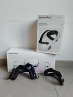 Meta Quest 2 Met Elite Strap (incl. batterij) en Gadgets!, Spelcomputers en Games, Virtual Reality, Ophalen, Zo goed als nieuw