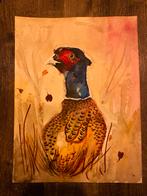 Aquarel Fazant, Antiek en Kunst, Ophalen of Verzenden