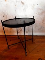Zuiver bijzettafel zwart glas, Huis en Inrichting, Tafels | Bijzettafels, Minder dan 55 cm, Rond, Ophalen, 45 tot 60 cm