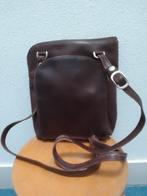 Leren bruine schoudertas bosboom., Overige merken, Gebruikt, Bruin, Ophalen of Verzenden