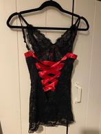 Babydoll lingerie zwart/roze M, Ophalen of Verzenden, Zwart, String