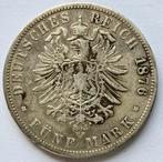 Duitsland Pruissen 5 Mark 1876 B Wilhelm I zilver, Zilver, Duitsland, Ophalen of Verzenden