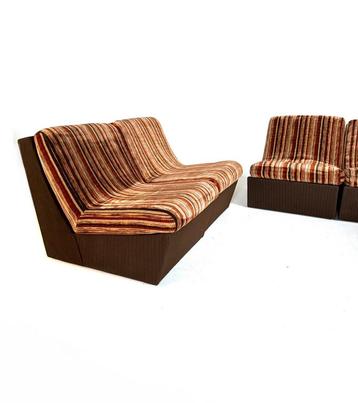 Vintage modulaire elementen bank, jaren ‘60 beschikbaar voor biedingen