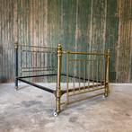 Antiek bed messing ijzer gietijzer vintage goud zwart oud, Antiek en Kunst, Ophalen