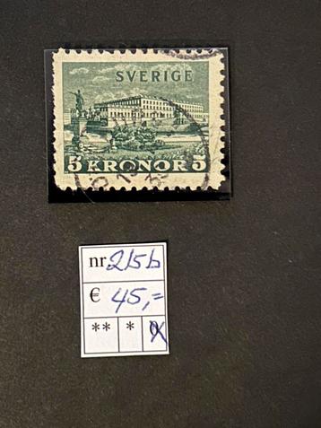 Zweden michel nr 215b gestempeld Cat.w. 45€ beschikbaar voor biedingen
