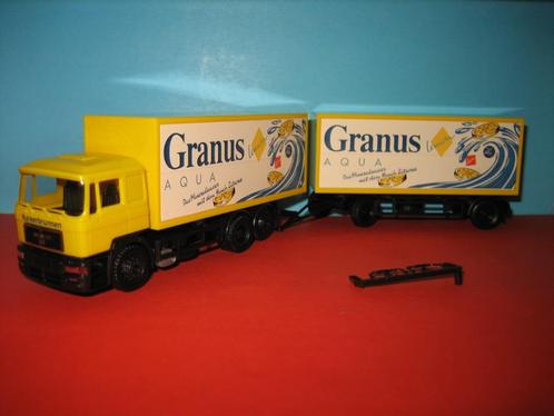 Granus-Aqua  MAN  combi  Herpa, Hobby en Vrije tijd, Modelauto's | 1:87, Zo goed als nieuw, Bus of Vrachtwagen, Herpa, Ophalen of Verzenden