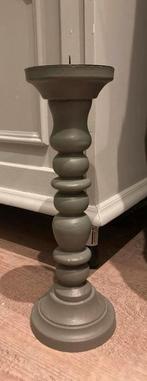 Houten grijs/groene Kandelaar, 25 tot 50 cm, Ophalen of Verzenden, Zo goed als nieuw, Kandelaar