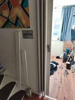 Vouwdeur wit essen, Ophalen, Kunststof, 80 tot 100 cm, Binnendeur