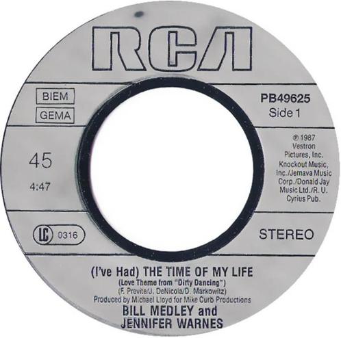 Bill Medley & J.Warners - I 've had the Time of my Life (Sin, Cd's en Dvd's, Vinyl Singles, Gebruikt, Single, Pop, 7 inch, Ophalen of Verzenden