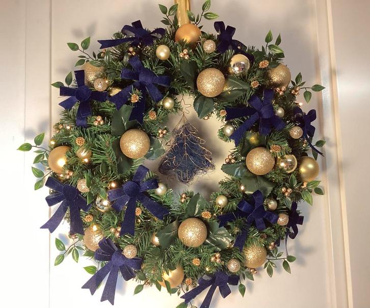 Mooie unieke grote kerstkrans met verlichting 60 cm, Huis en Inrichting, Woonaccessoires | Kransen, Nieuw, Ophalen of Verzenden