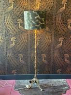 Vintage Messing Vloerlamp met kap - 165,5cm art deco, Ophalen