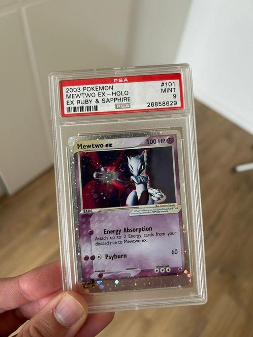 MEWTWO EX PSA 9 101/109 - 101 RUBY & Sapphire, Hobby en Vrije tijd, Verzamelkaartspellen | Pokémon, Zo goed als nieuw, Losse kaart