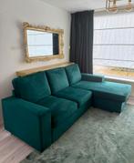 Unieke groene velours hoekbank universele velvet hoekbank, Huis en Inrichting, Banken | Bankstellen, Ophalen, 250 tot 300 cm, 75 tot 100 cm