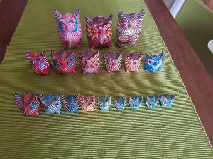 Leuke Uilen/Uiltjes van hout., Verzamelen, Dierenverzamelingen, Zo goed als nieuw, Beeldje of Figuurtje, Vogel, Ophalen of Verzenden