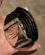 Zilver/Leer Herenarmband "Band of Angel", Ophalen of Verzenden, Zo goed als nieuw, Zilver, Zilver