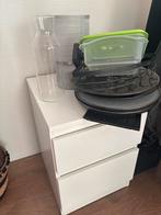 Ikea Malm Nachtkastje + Lamp + Extra, Ophalen, Gebruikt, Minder dan 25 cm, Met lade(s)