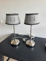2 Riviera Maison lampenkapjes grijs stof, Huis en Inrichting, Lampen | Tafellampen, Ophalen of Verzenden, Zo goed als nieuw, Stof