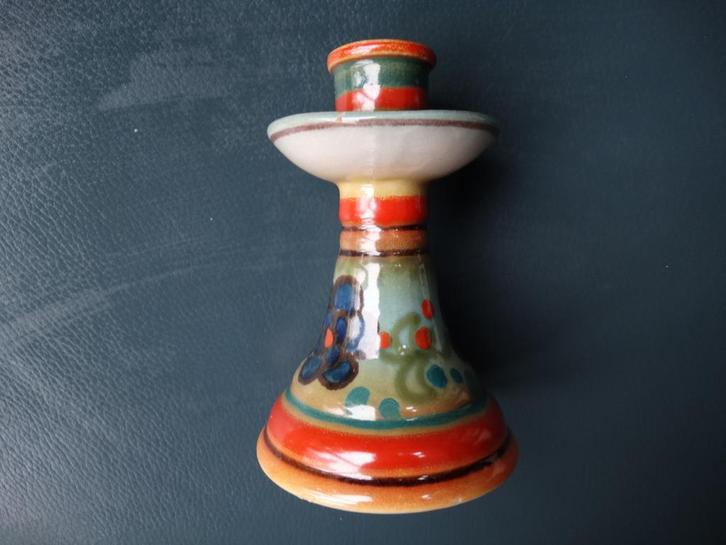 Gouds plateel kandelaar, Gouda kaarshouder, kaars standaard, Antiek en Kunst, Antiek | Keramiek en Aardewerk, Verzenden