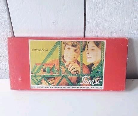 Metaal Vintage constructiespeelgoed Temsi kettingdoosje, Verzamelen, Speelgoed, Ophalen of Verzenden, Gebruikt