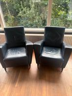Twee leren stoelen fauteuils, Huis en Inrichting, Fauteuils, Ophalen, Zo goed als nieuw, 75 tot 100 cm, 50 tot 75 cm