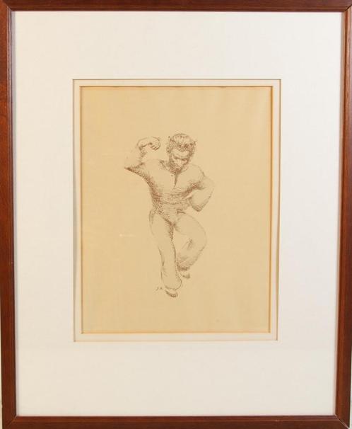 Litho John Raedecker - Dansende Man - 1947, Antiek en Kunst, Kunst | Litho's en Zeefdrukken, Ophalen of Verzenden