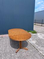 Vintage eettafel eiken uitschuifbaar rond ovaal, Ophalen, Gebruikt, 100 tot 150 cm, C