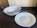 Vintage Emaille Servies Wit - Schaal Kom Bord - Nieuw, Antiek en Kunst, Antiek | Emaille, Ophalen of Verzenden