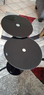 2 bijzet tafeltjes, Minder dan 55 cm, Rond, Glas, Ophalen